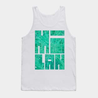 Milan, Italy City Map Typography - Watercolor Tank Top